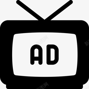 电视营销和广告8填充图标图标