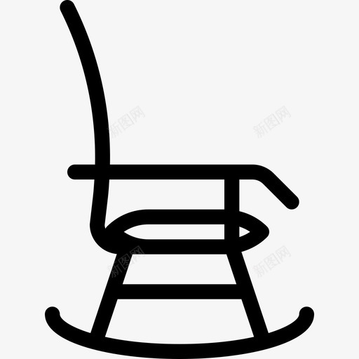 摇椅室内家具2直线型图标svg_新图网 https://ixintu.com 室内家具2 摇椅 直线型