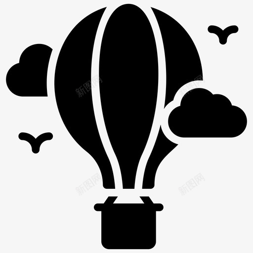 热气球气球火气球图标svg_新图网 https://ixintu.com 假期字形图标 气球 气象气球 火气球 热气球 降落伞气球