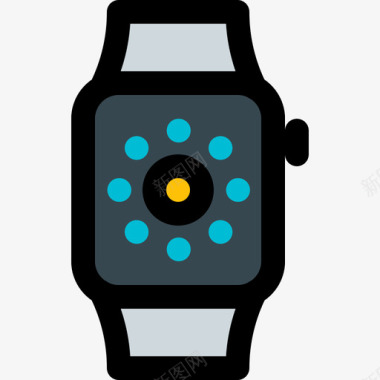 智能手表智能设备21线性颜色图标图标