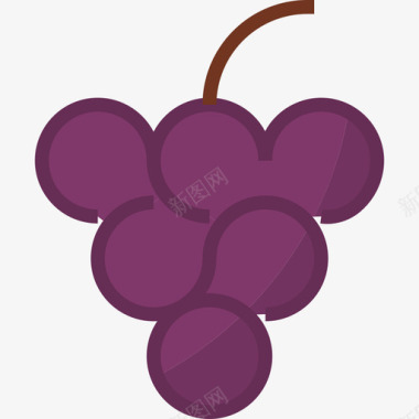 葡萄水果和蔬菜10个平的图标图标