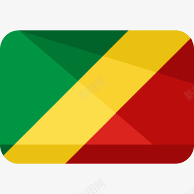 刚果共和国国旗5扁平图标图标