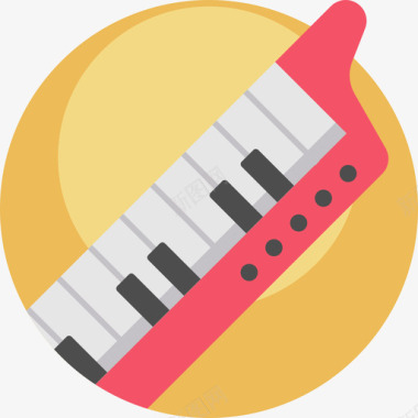 Keytar音乐乐器9扁平图标图标