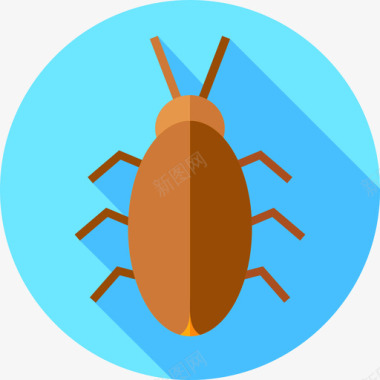 蟑螂野生动物18扁平图标图标