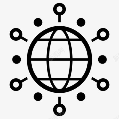 网络连接通信全球图标图标