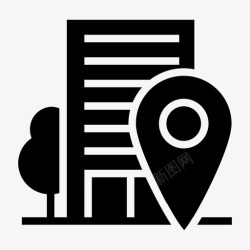 地图上办公楼的标志办公室公寓酒店图标高清图片