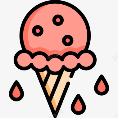 冰淇淋暑假5线性颜色图标图标
