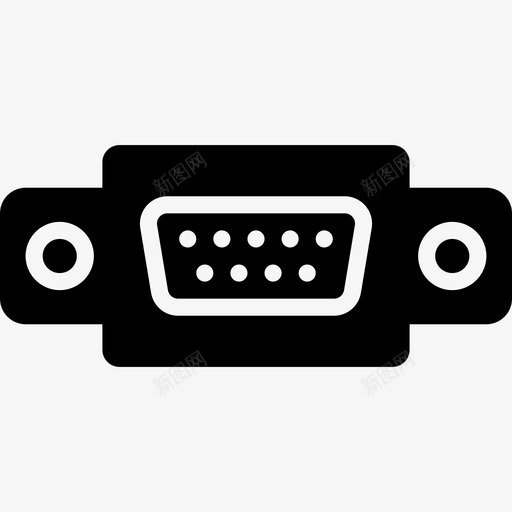 Vga连接器电缆3填充图标svg_新图网 https://ixintu.com Vga 填充 连接器电缆3