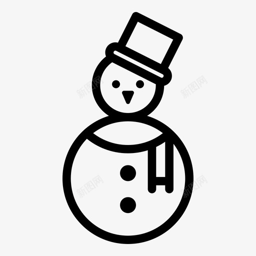 雪人圣诞节装饰图标svg_新图网 https://ixintu.com 冬天 圣诞提纲 圣诞节 装饰 雪人