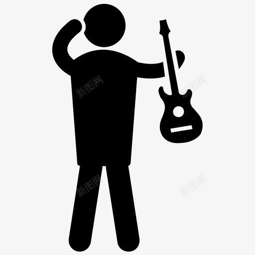 吉他手音乐艺术家音乐家图标svg_新图网 https://ixintu.com 吉他手 音乐家 音乐家人类字形图标 音乐艺术家