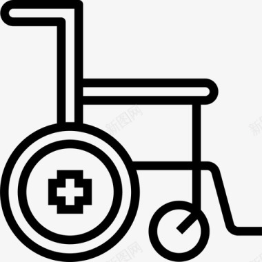 轮椅医用90直线型图标图标