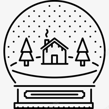 雪花地球仪圣诞79直线型图标图标