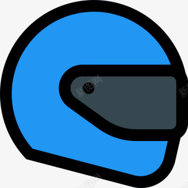 头盔运动型30线性颜色图标图标