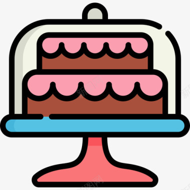 蛋糕面包房29线性颜色图标图标