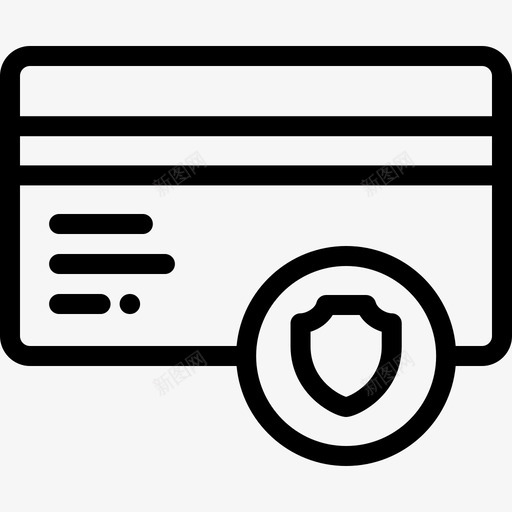 信用卡数据保护2线性图标svg_新图网 https://ixintu.com 信用卡 数据保护2 线性