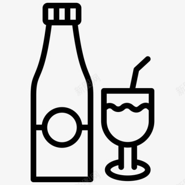 酒精饮料酒吧瓶子图标图标