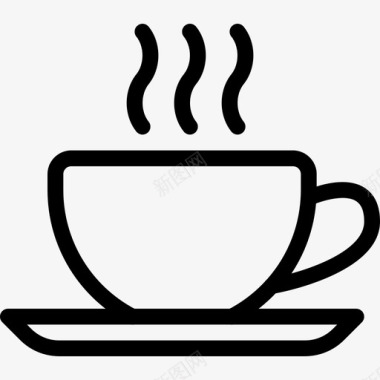 咖啡杯基本图标3线性图标