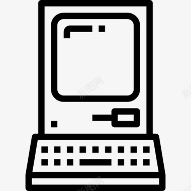 软盘计算机与技术3线性图标图标