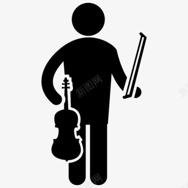 小提琴手酒吧小提琴手音乐作曲家图标图标