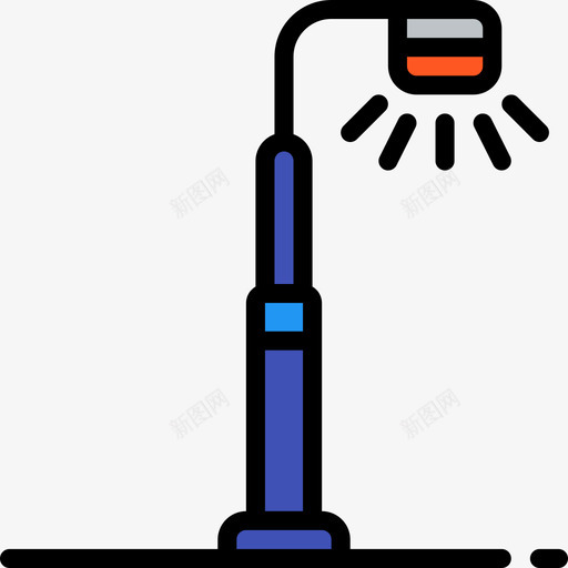 路灯城市32线性颜色图标svg_新图网 https://ixintu.com 城市32 线性颜色 路灯