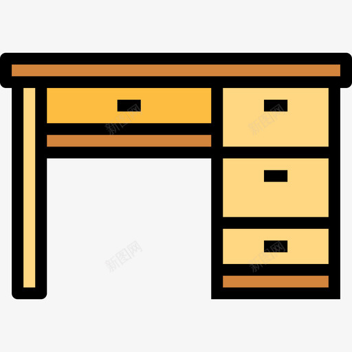 办公桌办公元素9线性颜色图标svg_新图网 https://ixintu.com 办公元素9 办公桌 线性颜色