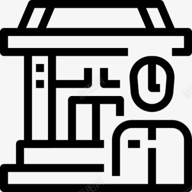 银行银行和金融直线图标图标