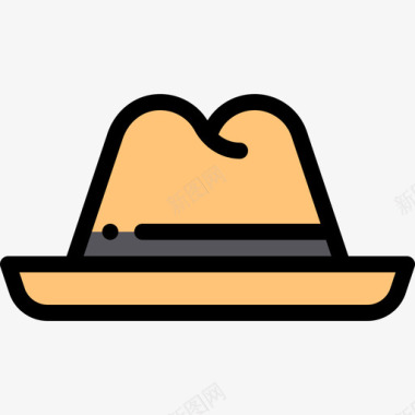 帽子烧烤19线性颜色图标图标