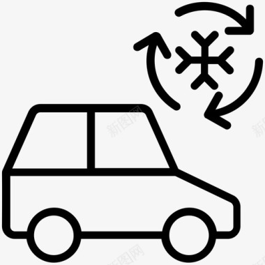 汽车冷却汽车汽车空调图标图标