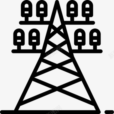 塔楼通信9号直线图标图标