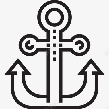 锚航海和水手2直线型图标图标