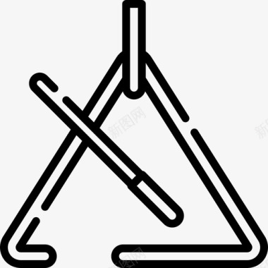 三角形乐器11线状图标图标