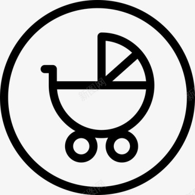 婴儿车导向2直线型图标图标