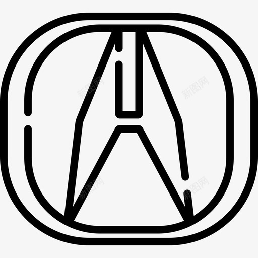 Acura交通标志2线性图标svg_新图网 https://ixintu.com Acura 交通标志2 线性