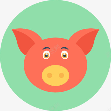 猪动物33圆形图标图标