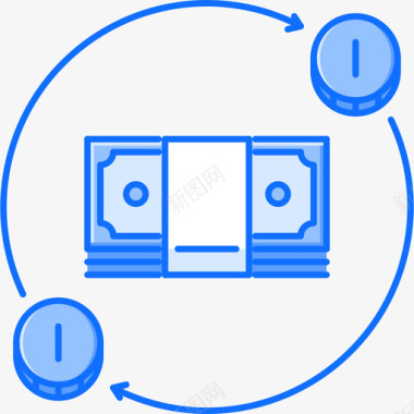 银行钱33蓝色图标图标