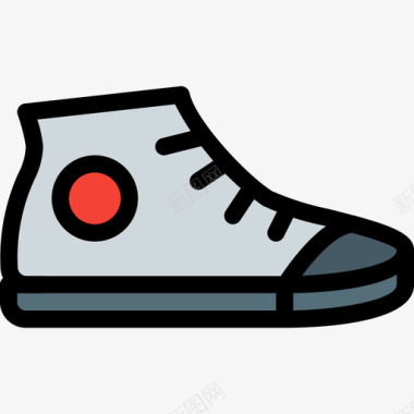 运动鞋衣服和附件2线性颜色图标图标