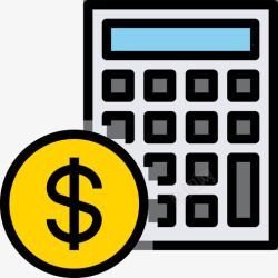 财务图标计算器财务6线性颜色图标高清图片