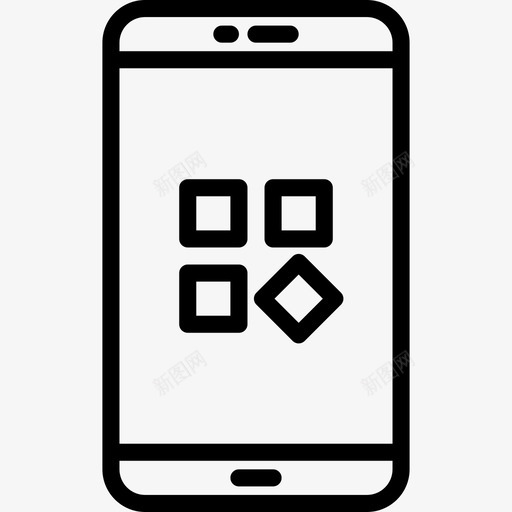 智能手机移动应用5线性图标svg_新图网 https://ixintu.com 智能手机 移动应用5 线性