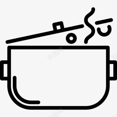 锅食物和餐厅10线性图标图标