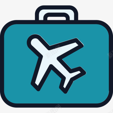 行李航空3线性颜色图标图标