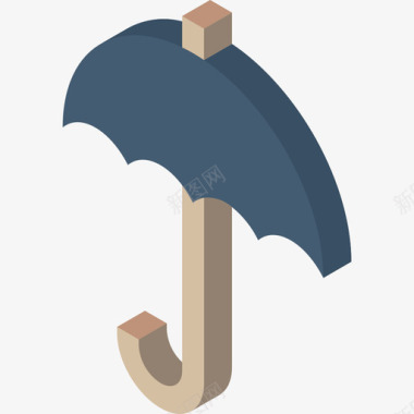 雨伞必需品17扁平图标图标