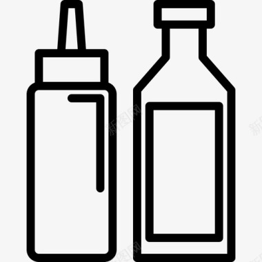 酱汁食品和餐厅10线性图标图标