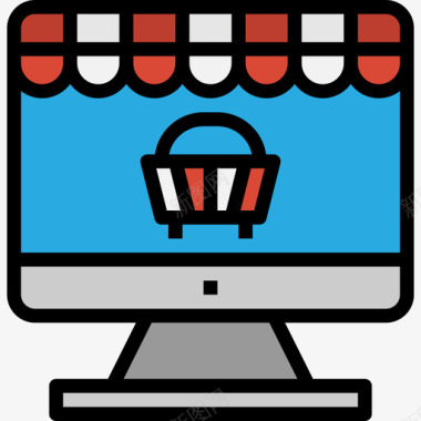 网上购物电子商务54线性颜色图标图标
