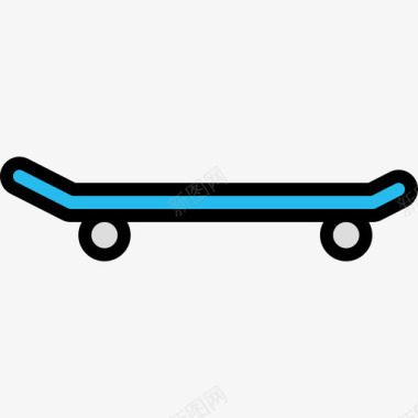 滑板户外活动9线条颜色图标图标