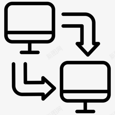 本地网络客户端服务器计算机共享图标图标