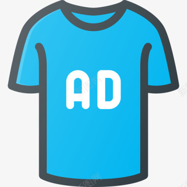 T恤营销和广告7线性颜色图标图标