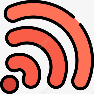 Wifi数字营销25线性彩色图标图标