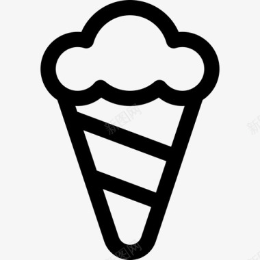 冰淇淋夏季16线性图标图标