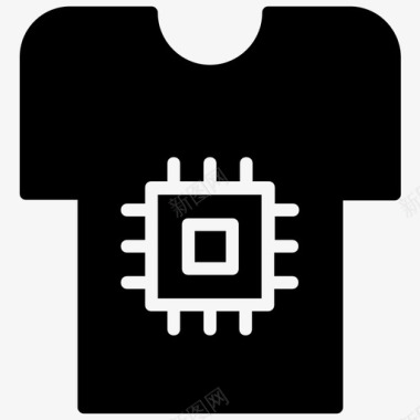 技术人员衬衫微芯片技术装备图标图标