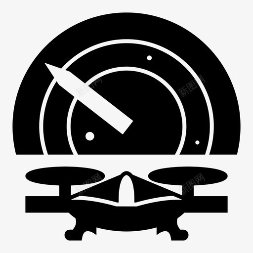 雷达天线飞机图标svg_新图网 https://ixintu.com 半径 天线 无人机 雷达 飞机